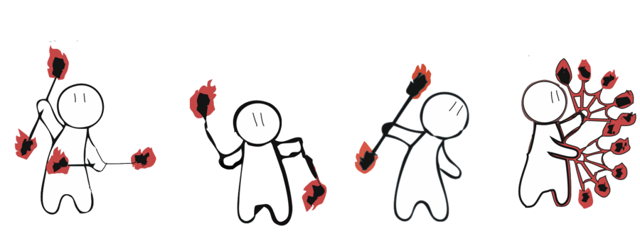 карикатура с фаер шоу